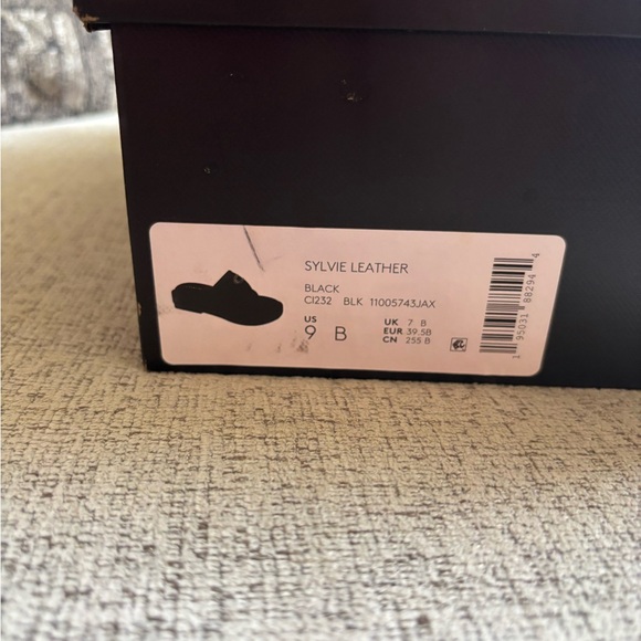 Coach Sylvia Black Leather Sandals with Gold Accent - Picture 4 of 4